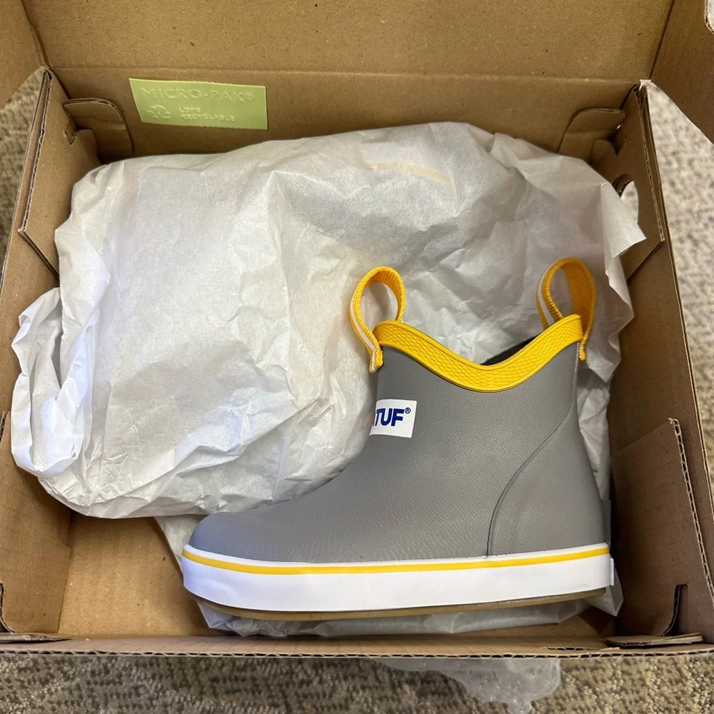 Xtratuf Kid’s Ankle Deck Boot Grey/Yellow Children’s 7 - Picture 1 of 12